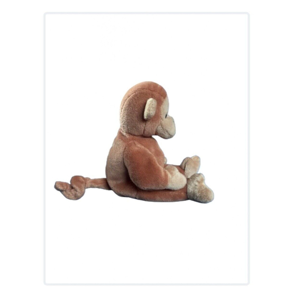 Ty Beanie Baby Bongo Monkey 1995 3rd Gen 2nd Gen tush tag PVC Pellets Brown Tail - Picture 4 of 6